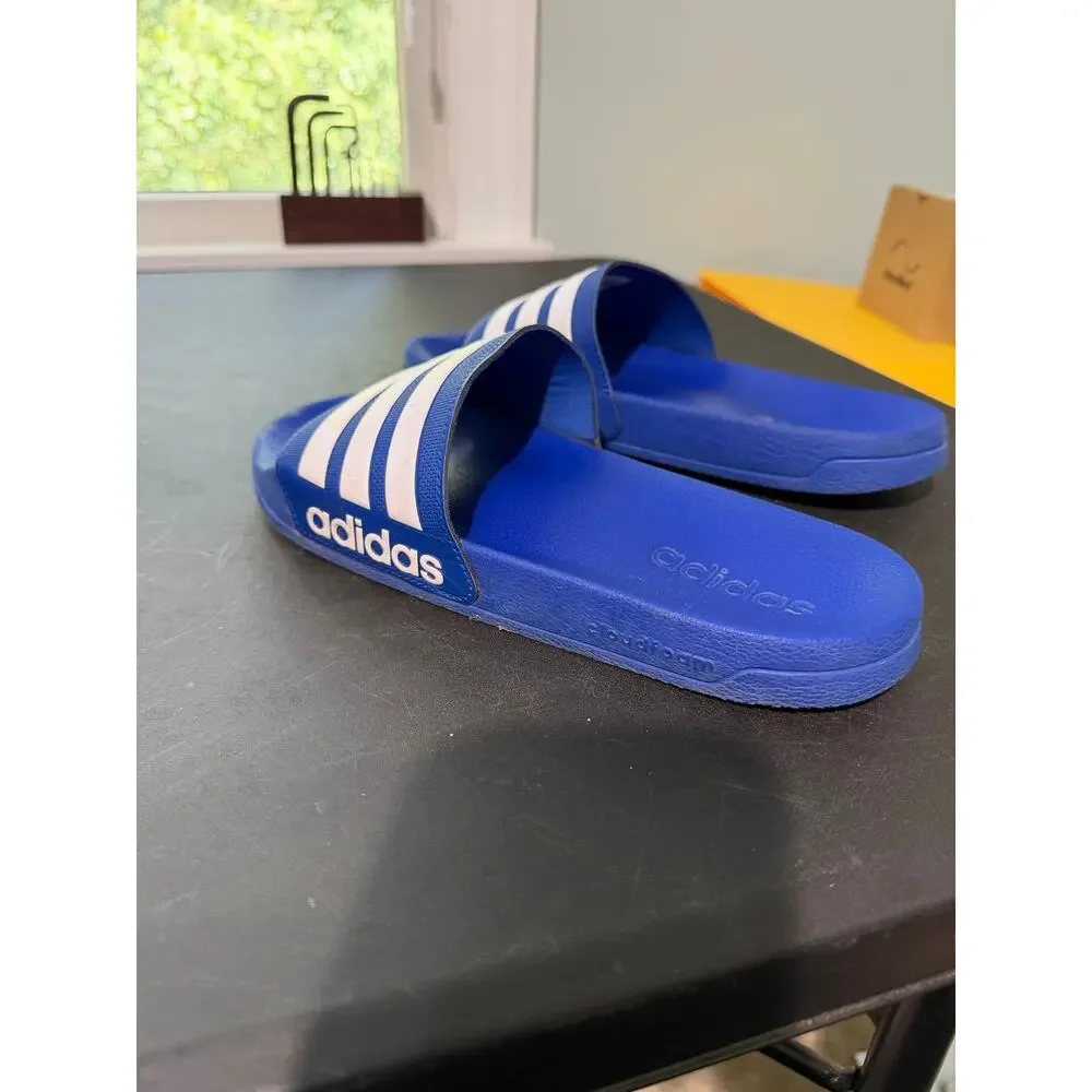 Adidas Adilette Cloudfoam Slides Royal Blue White Men 9 GZ0028 Made in Italy